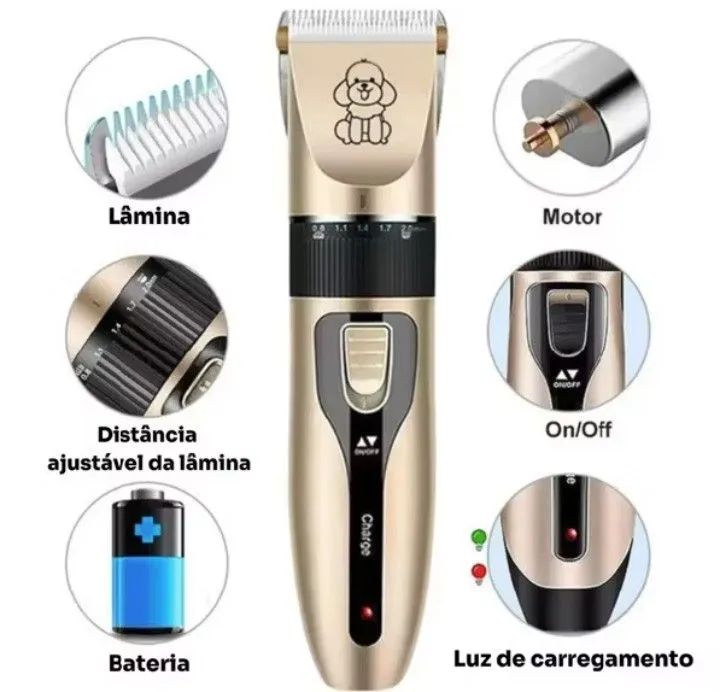 Kit máquina para tosar pet+tesoura+pente+lixa  - Foto 5