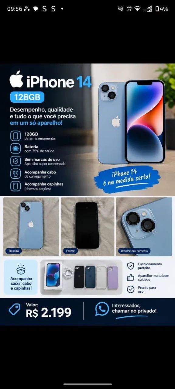 ? IPHONE 14 128GB ? SUPER CONSERVADO?<br>