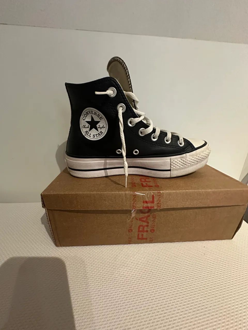 All Star Couro Cano Alto Plataforma ORIGINAL
