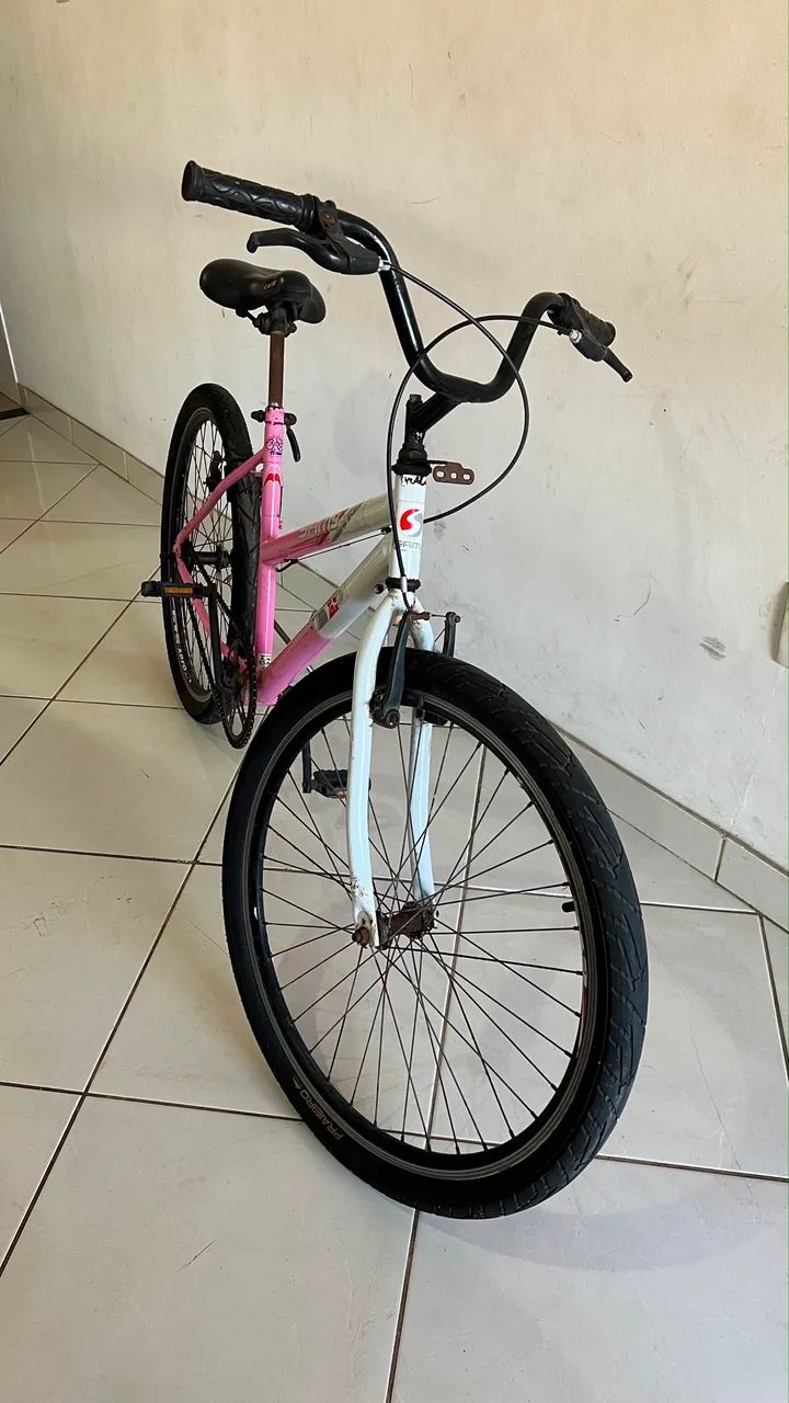 Bicicleta Aro 26 Samy Rosa e Branca - Ótimo Estado - Foto 3
