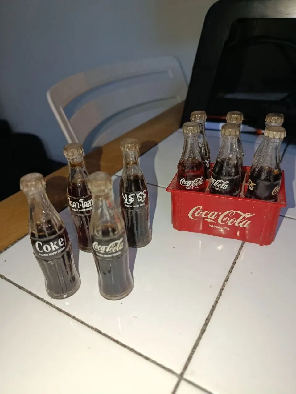 Mini garrafinhas da Coca-Cola anos 80