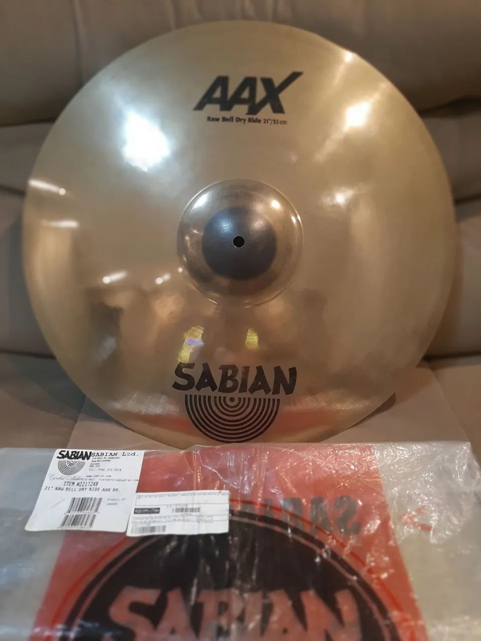 Prato Ride Sabian AAX Raw Bell Dry 21 Polegadas - Foto 2