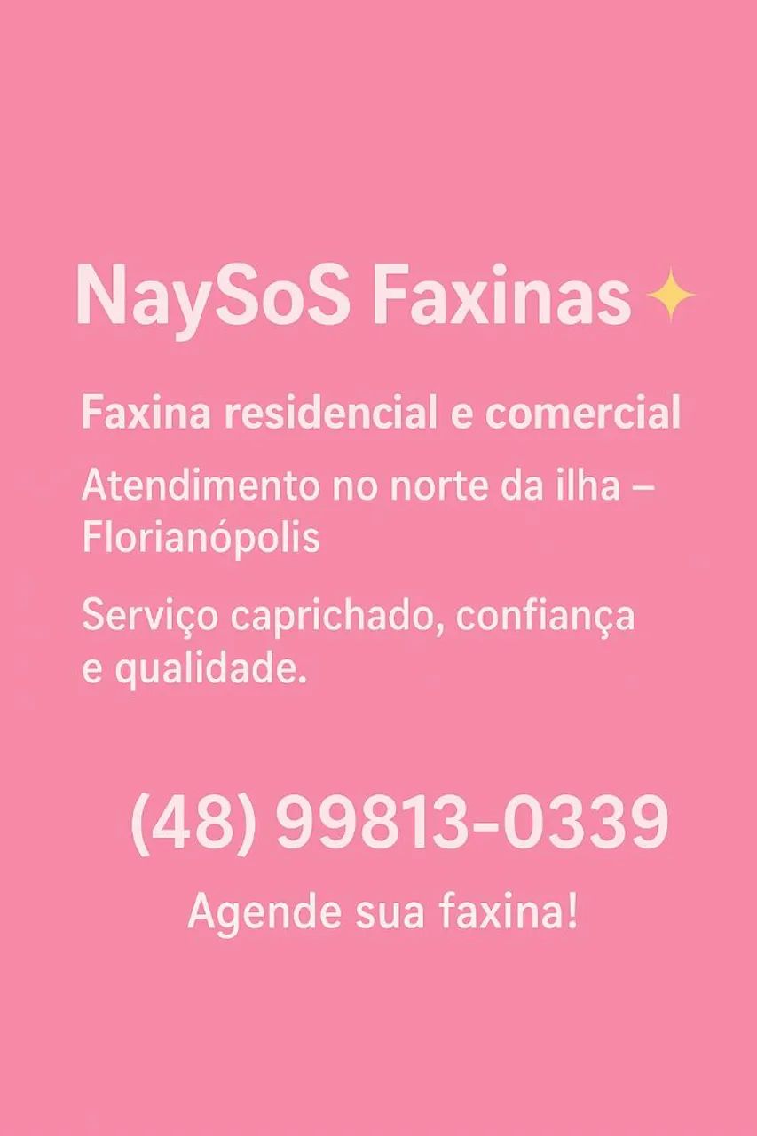 Faxina, limpeza pesada e pós obra, eventos 