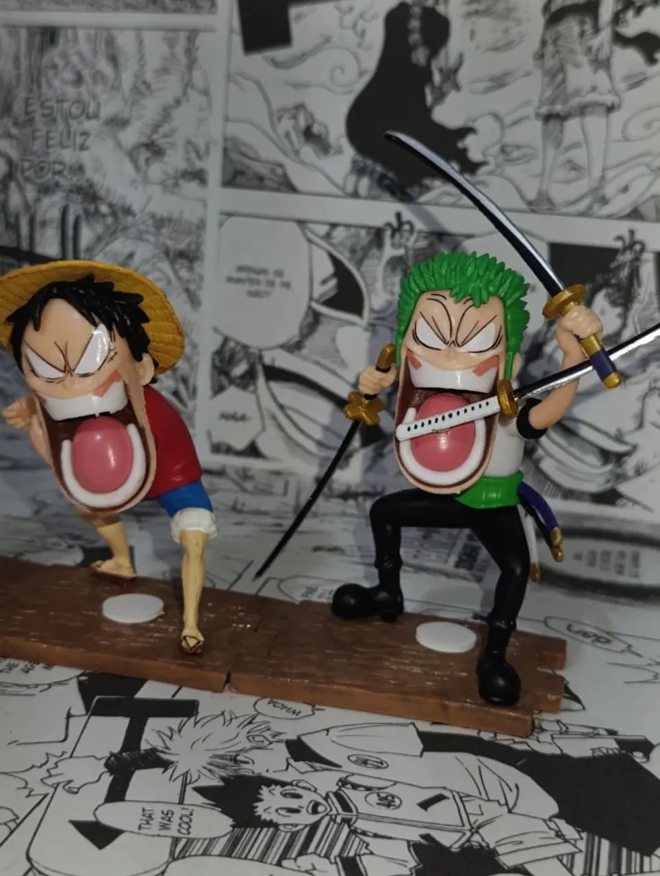 Trio Monstro One Piece - Figures Chibi Luffy, Zoro e Sanji - Foto 3