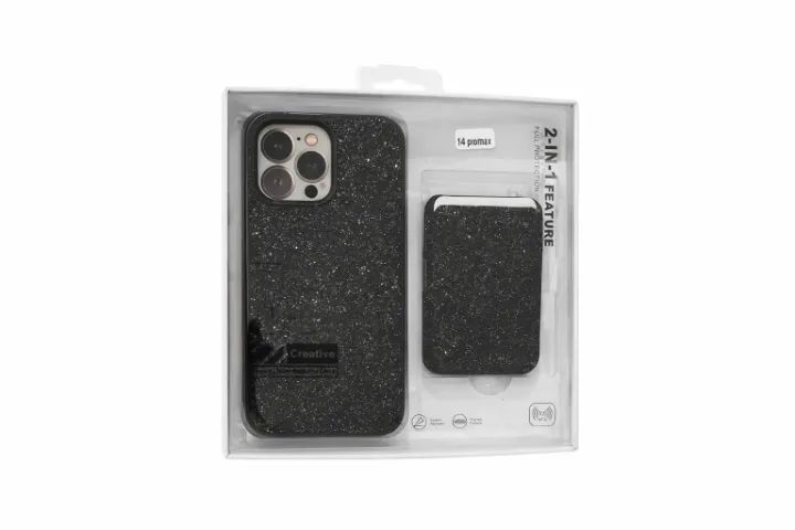 CAPA PROTETORA NEW PHONE CASE PRETA COM CARTEIRA E COM MAGSAFE  - Foto 3