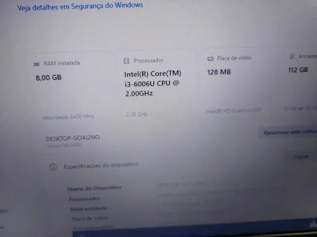 NOTEBOOK DELL CORE I3 6006 8 GIGAS SSD 120 BATERIA NOVA - Foto 2
