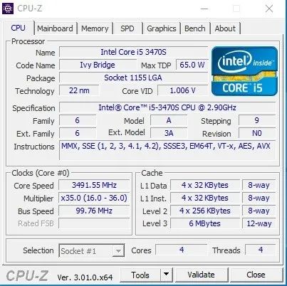 processador intel core i5 3470s