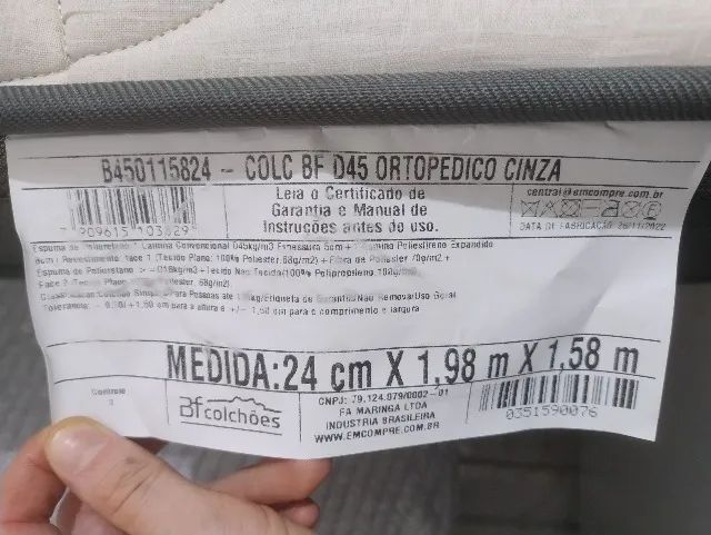 Colchão ortopédico Bf d45 extrafirme - Foto 4