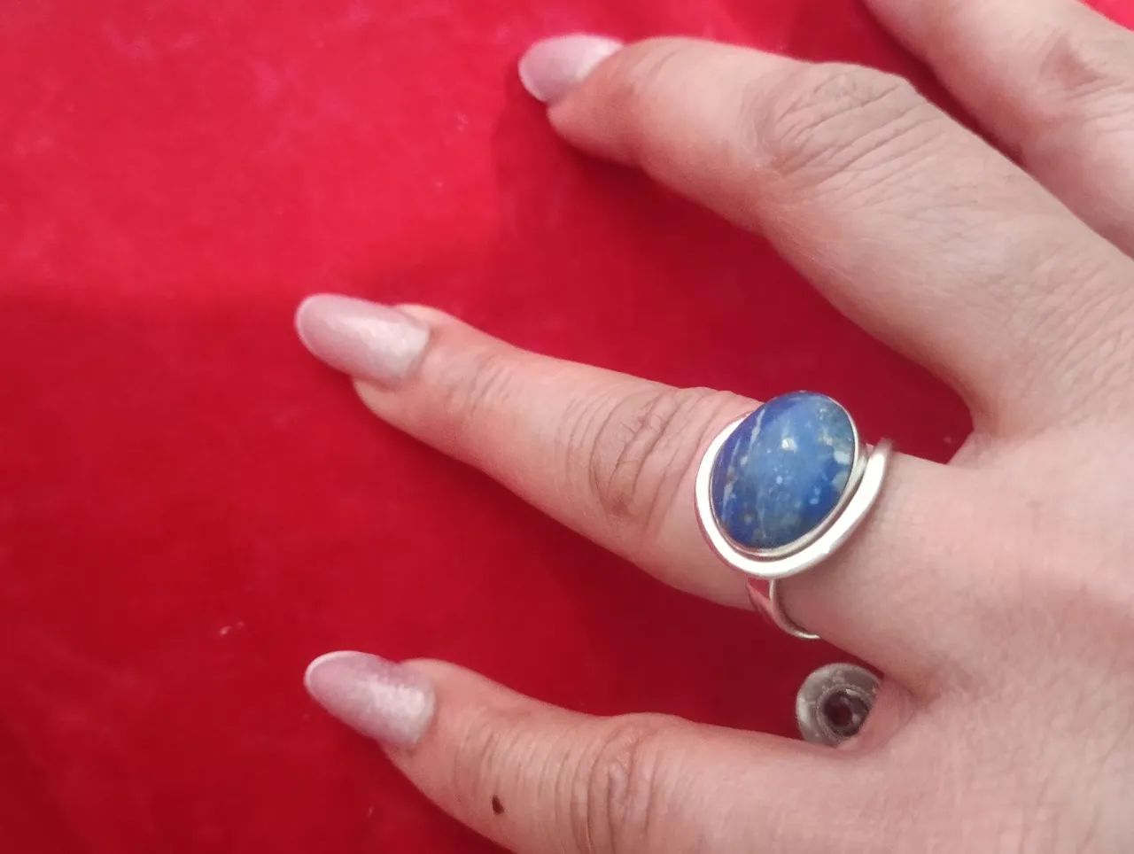 anel lápis azul em prata - Foto 3