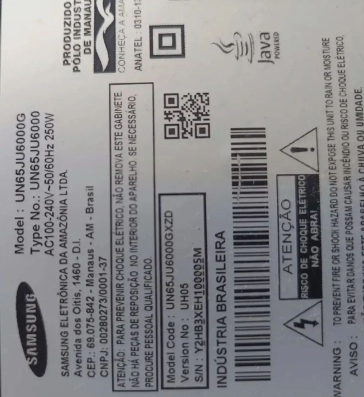 Tv smart Samsung 65