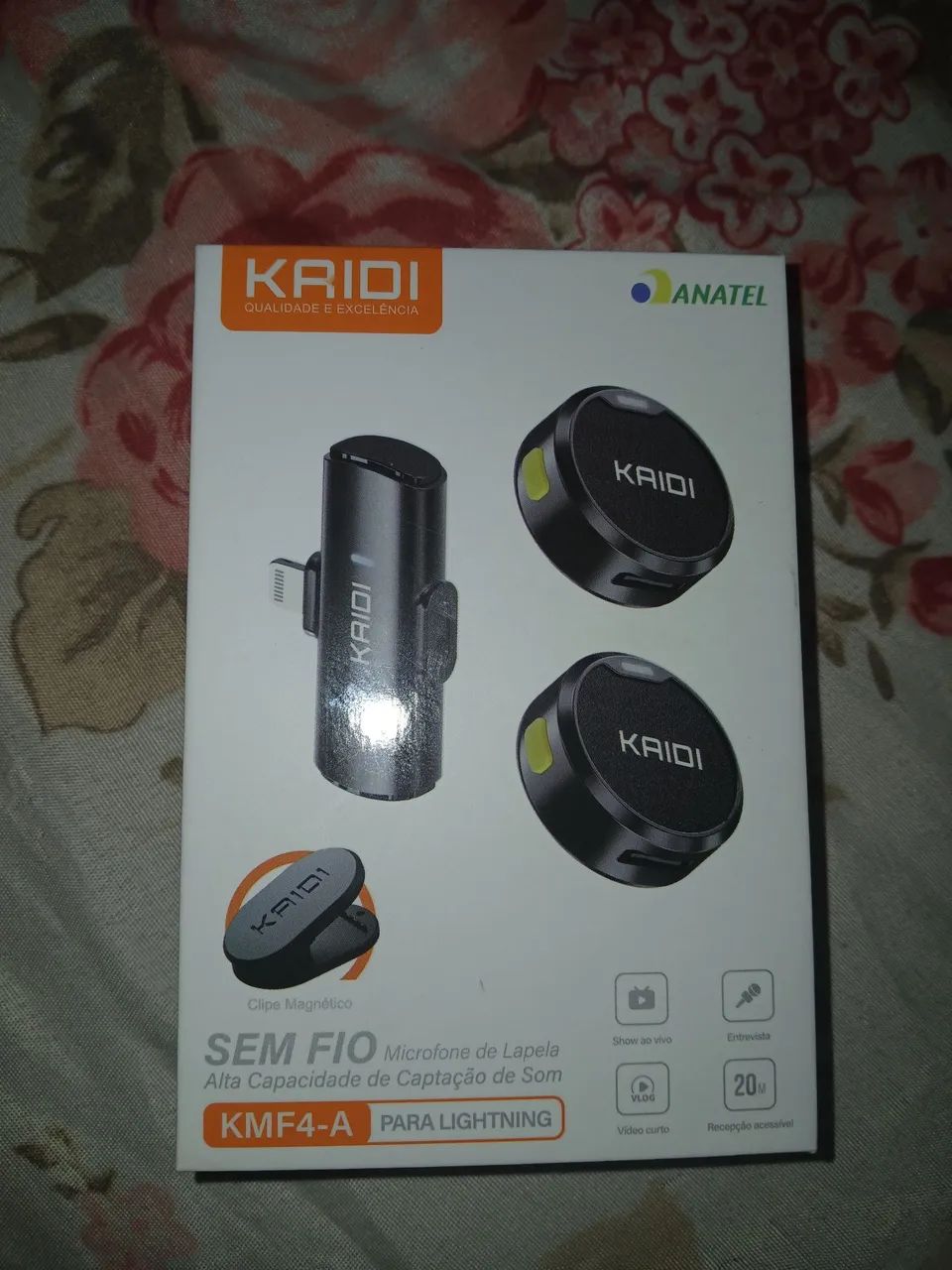 Microfone de Lapela KAIDI entrada Lightning