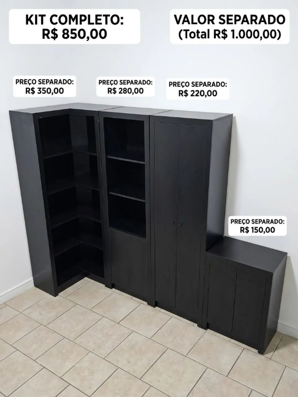 Conjunto de armários de escritório