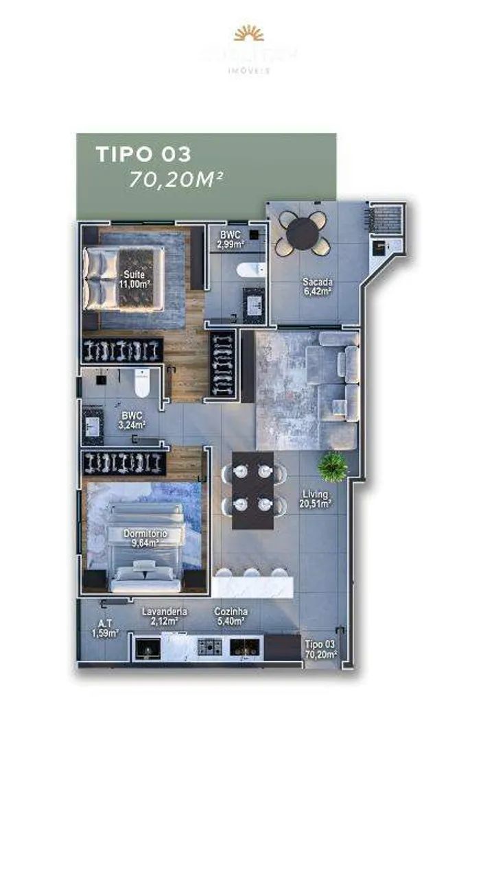 Apartamento com 1 Suíte + 1 quarto no Edifício Urban Life Home by Sedrez - Foto 2
