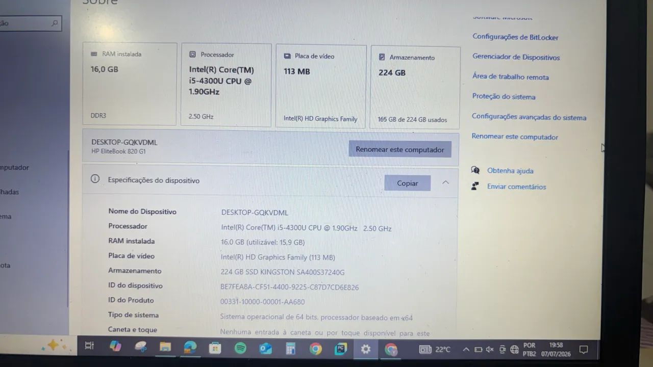Vendo Notebook HP elitebook 820 G1   - Foto 2