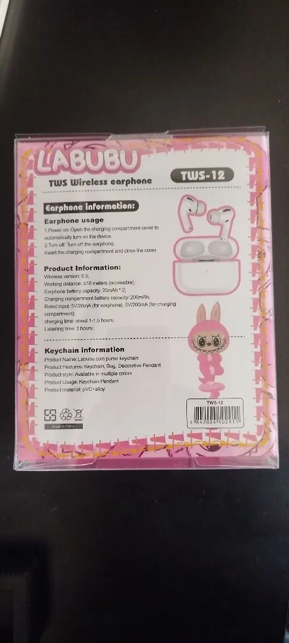Fone de ouvido bluetooth Labubu novo - Foto 2