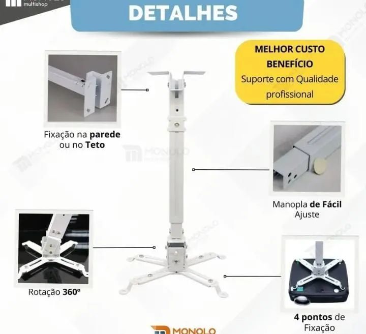 Suporte para Projetor Universal dará show multimídia  - Foto 2