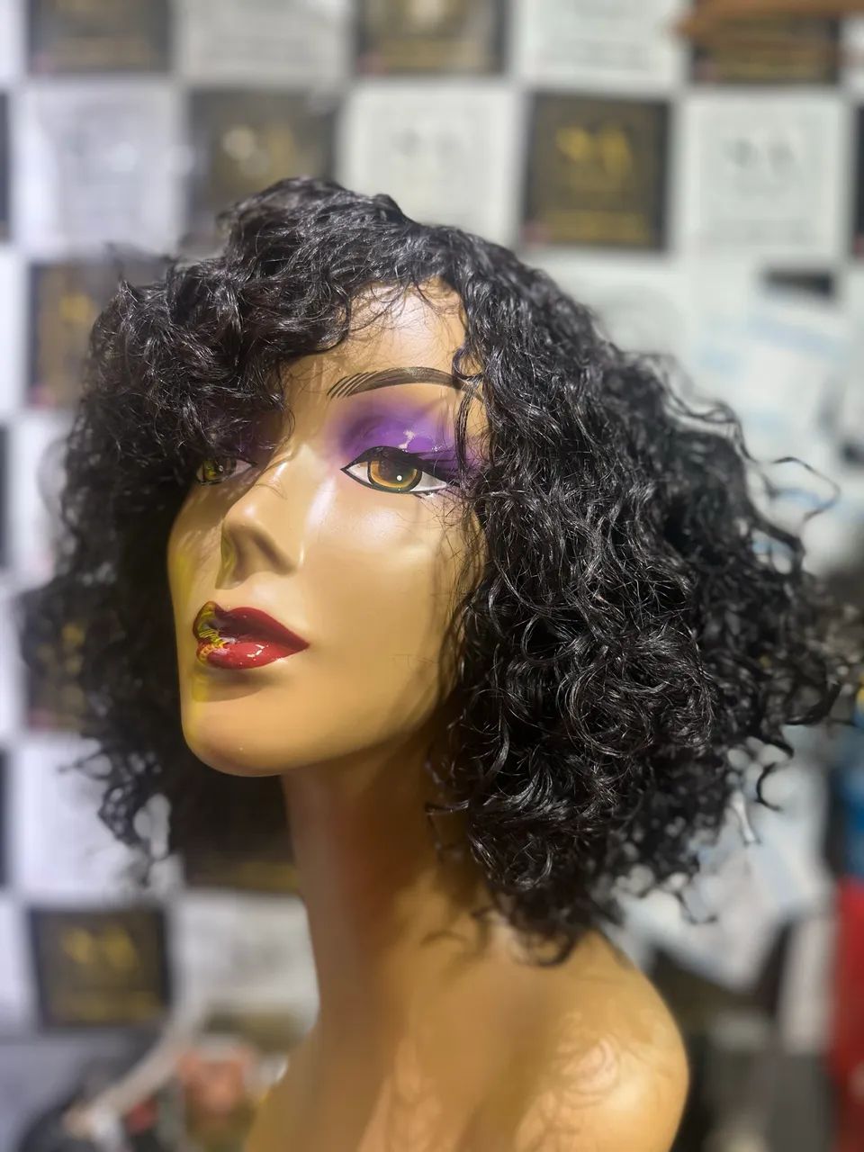 WIG CABELO HUMANO cachos com franjas  - Foto 5