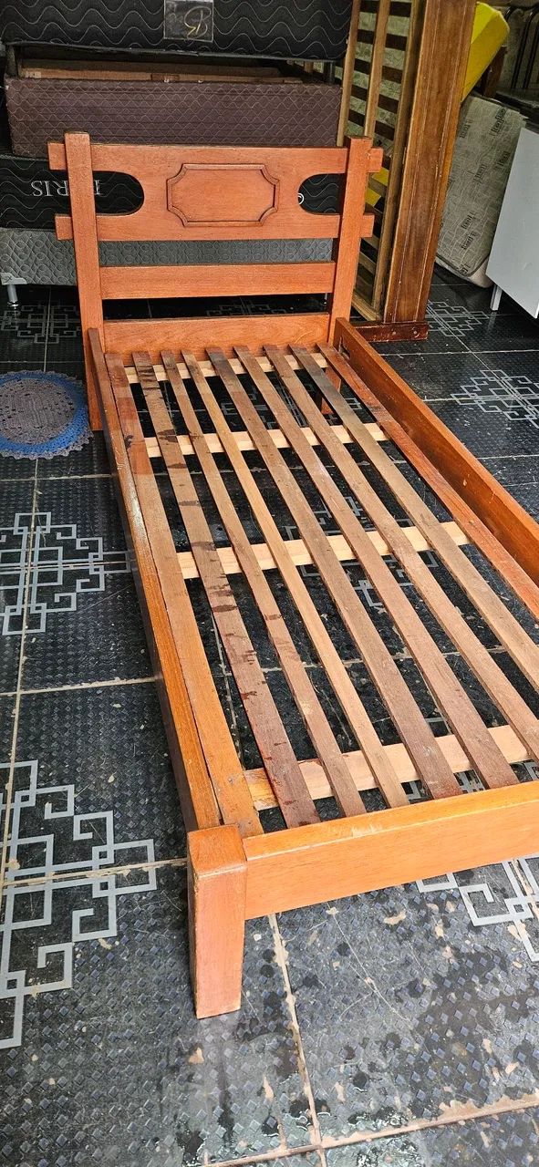 cama solteiro madeira maciça bem reforçada ENTREGA GRÁTIS 