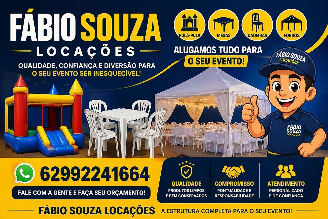 Aluguel de jogo de mesas e cadeiras