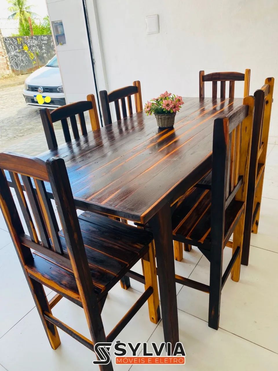 CONJUNTO FIXO 1,50x70 COM 6 CADEIRAS 