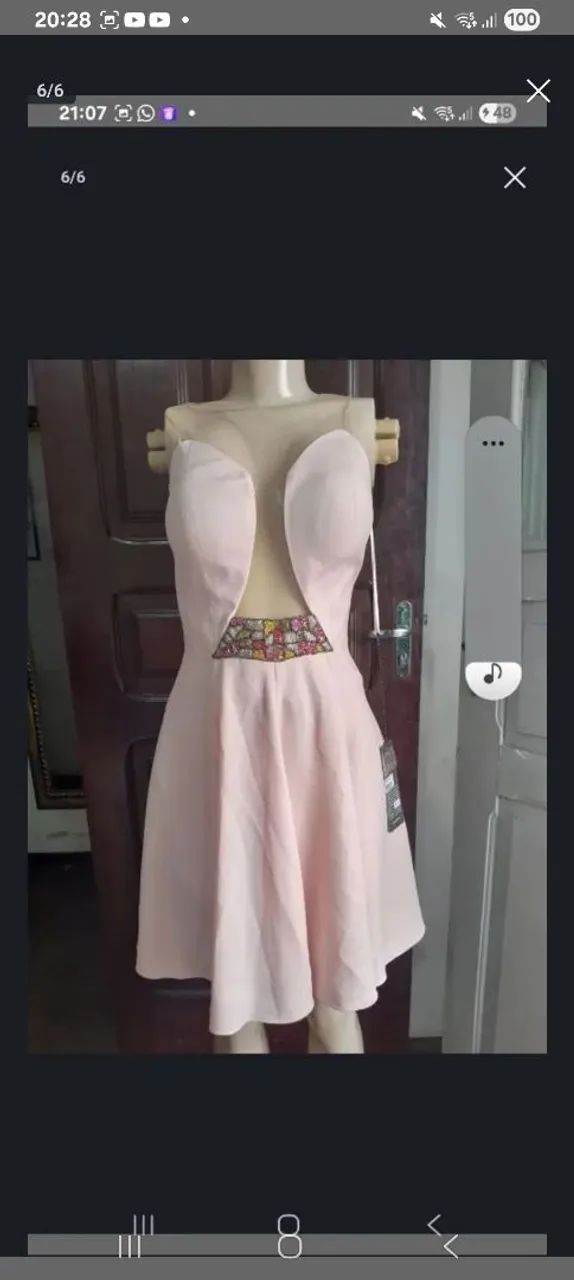 Vestido rosê  com pedraria  - Foto 2