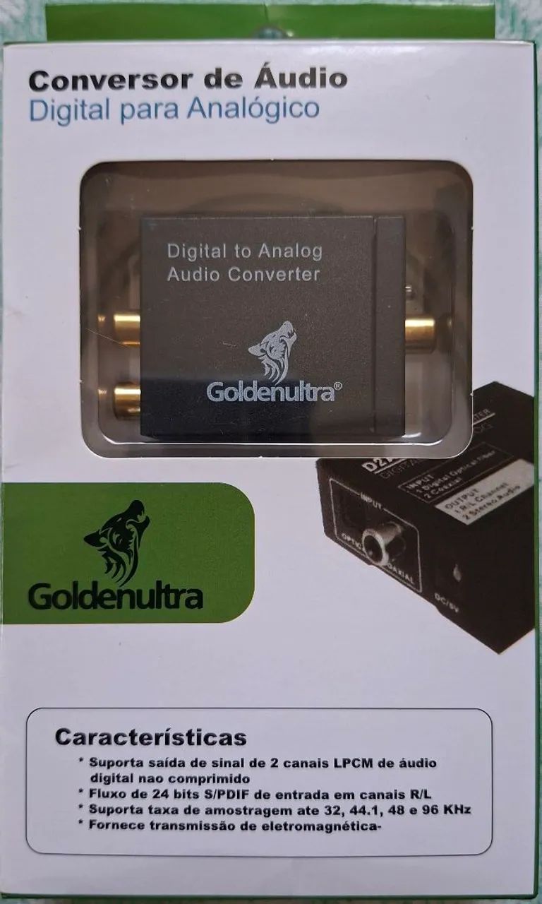 Conversor de áudio Digital para Analógico com cabo optico e fonte  - Foto 3