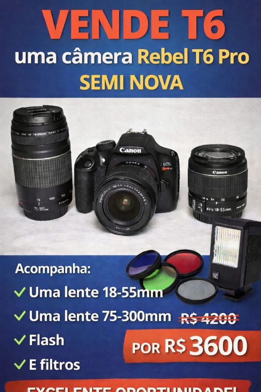 T6 PRO + DUAS LENTES