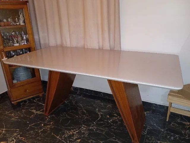 Mesa de jantar MDF com tampo de vidro - Foto 3