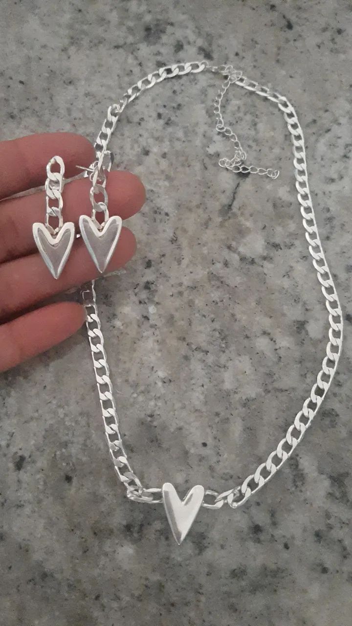 Conjunto semijoia prata