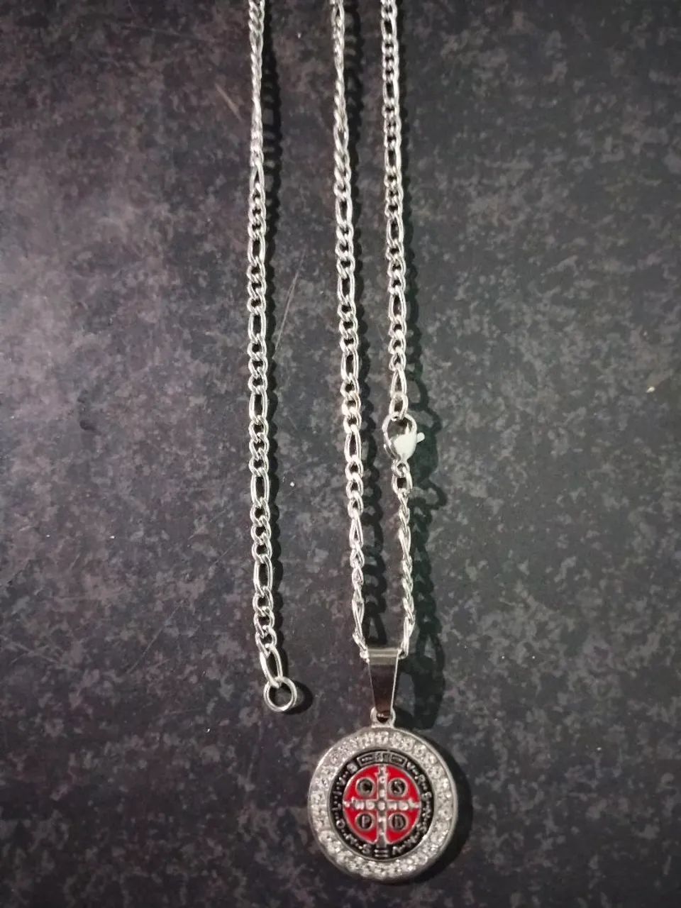 Kit corrente, pulseira e pinjente aço inox  - Foto 2