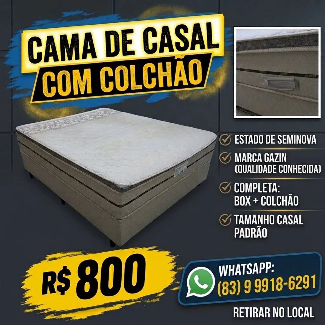 Cama de casal com colchão 