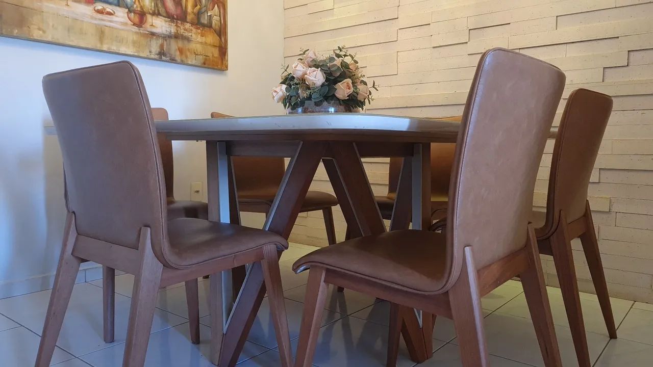 Mesa Vidro Branco Sala de Jantar - Foto 4