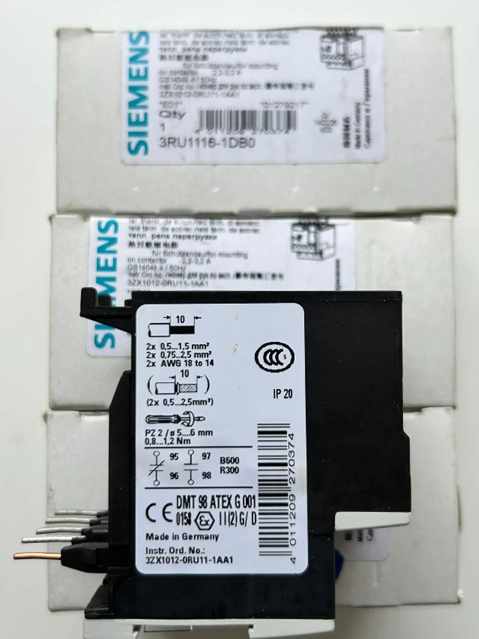 Kit com 3 Relés Térmicos 3RU1116-1DB0 (2,2A até 3,2A) - SIEMENS - Foto 2