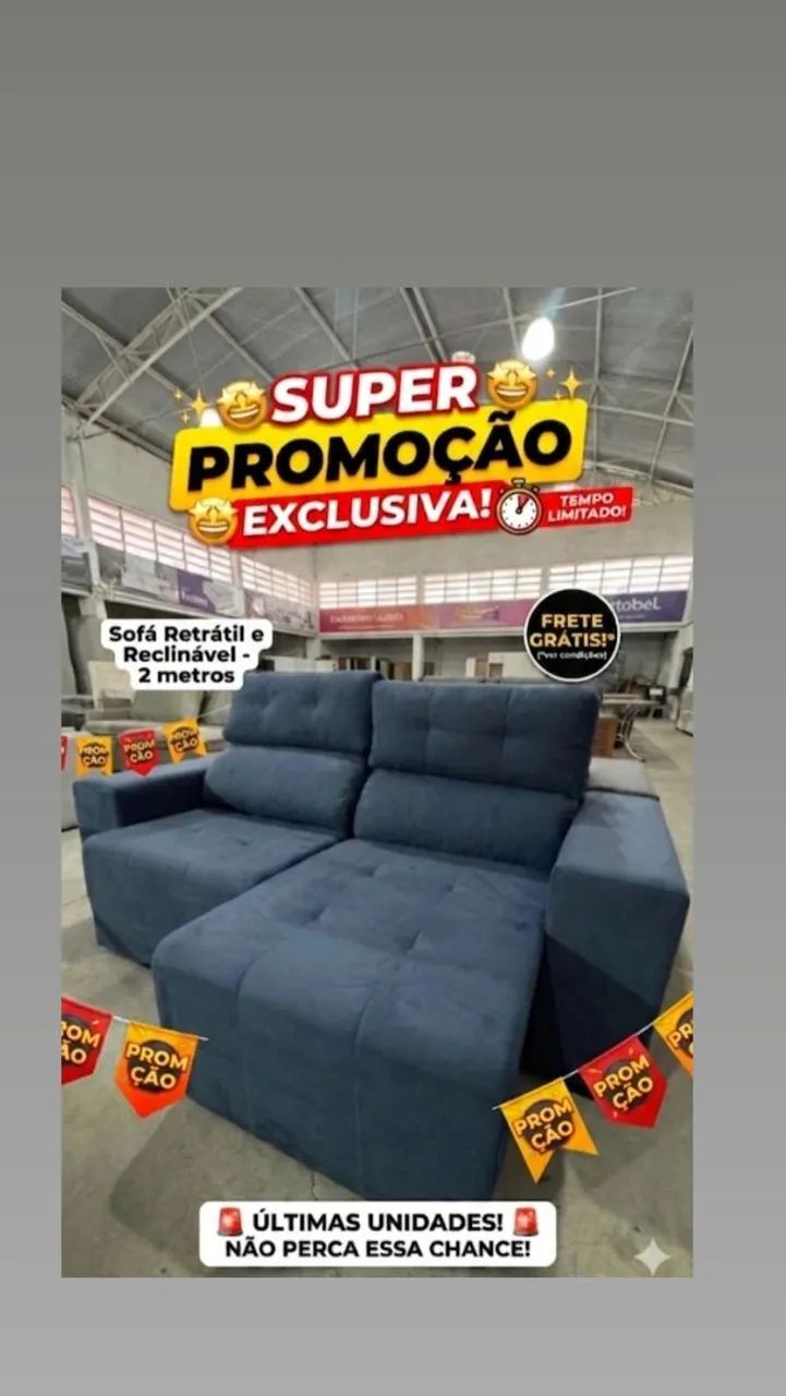 Mega promoção de Sofá Retrátil e Reclinável 2 metros  - Foto 2