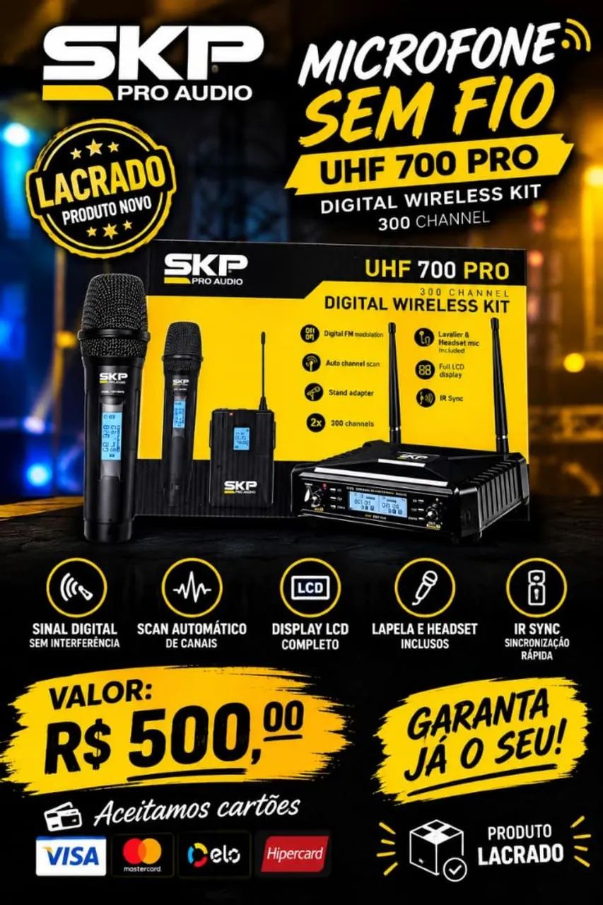Microfone sem fio  Skp 700