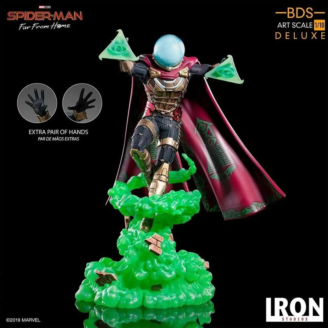 Estátua mysterio deluxe art scale 1/10 - spider-man: far from home - iron studios - Foto 3