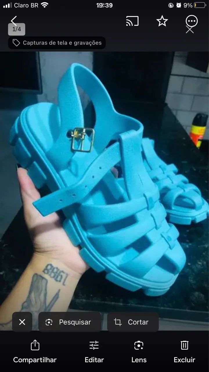 Sandalia aranha azul37 nova