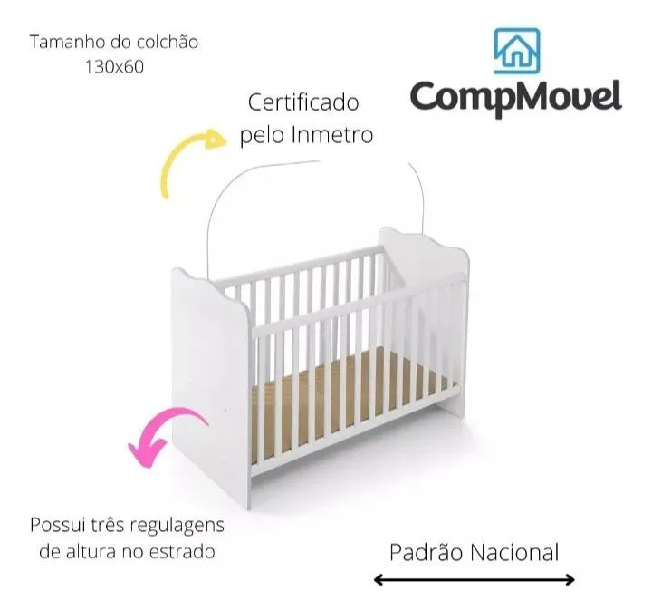 Berço novo na caixa sonno baby ternura branco