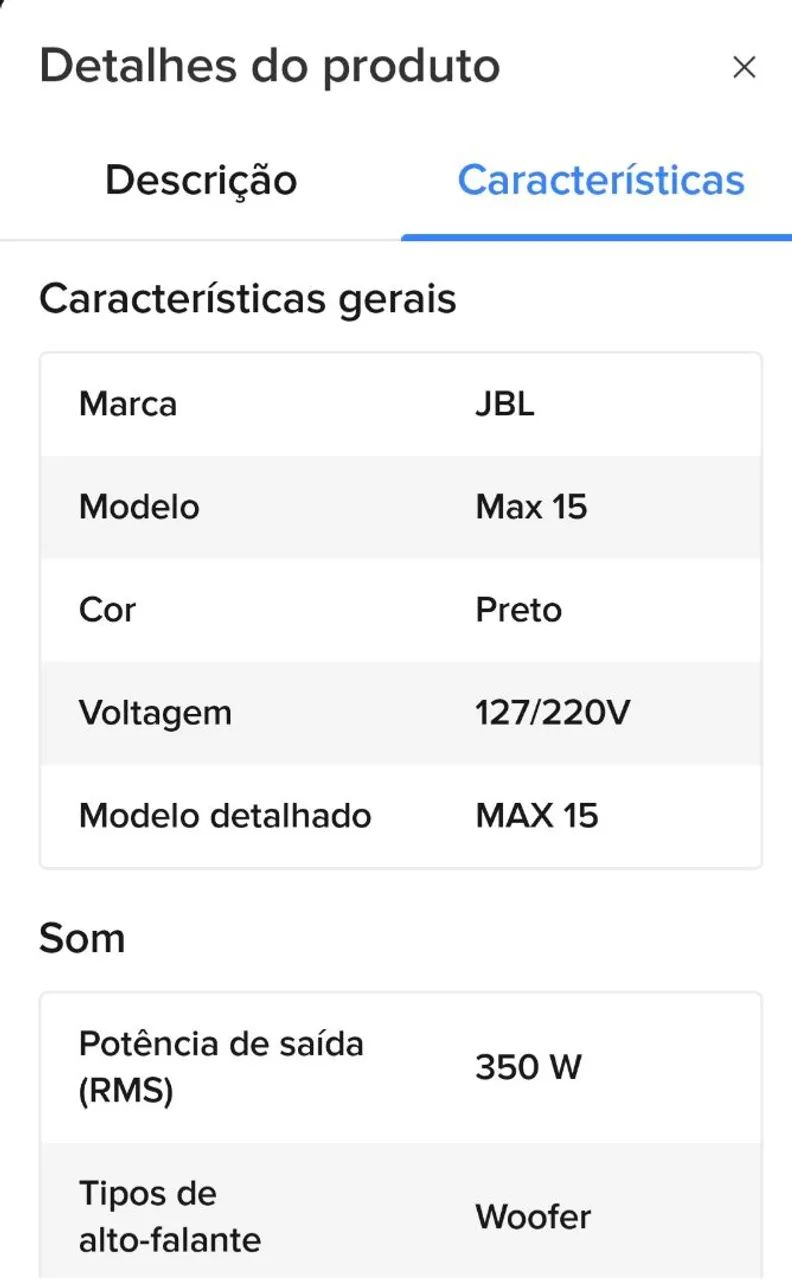 Caixa de som JBL Max 15 350 RMS - Foto 4