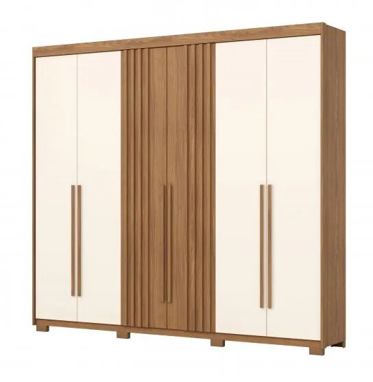 Guarda Roupa Grande com portas em detalhes ripado 