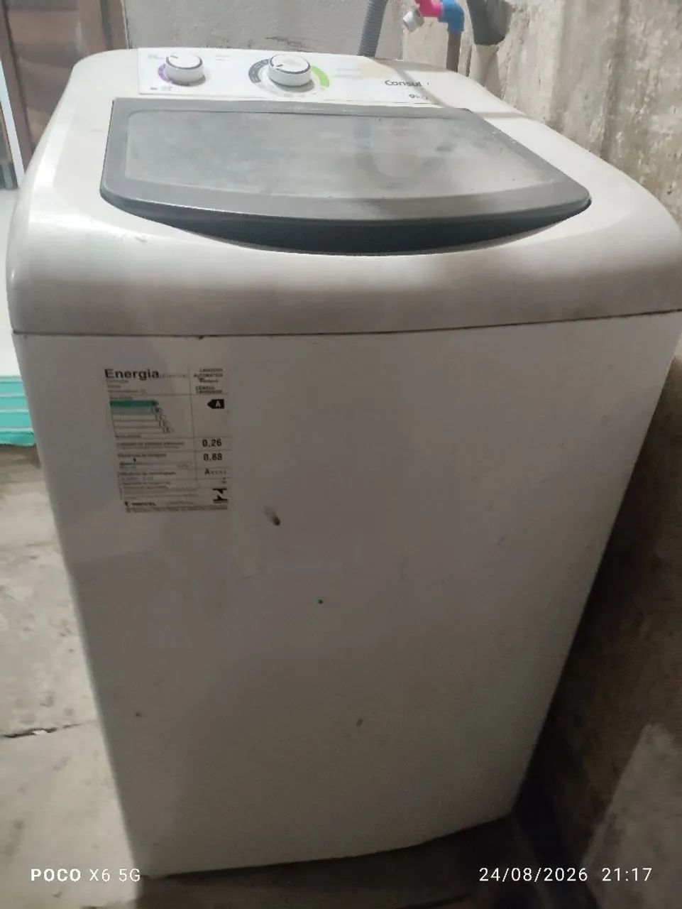 Máquina de lavar com defeito 