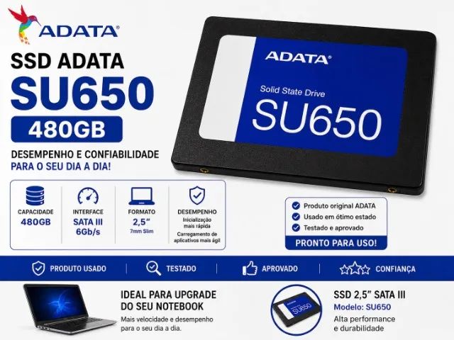 SSD SATA III "2,5" 480GB ADATA SU650       