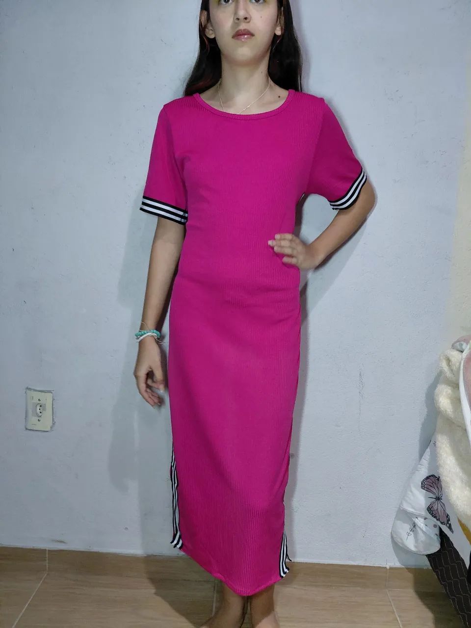 Vestido rosa seminovo
