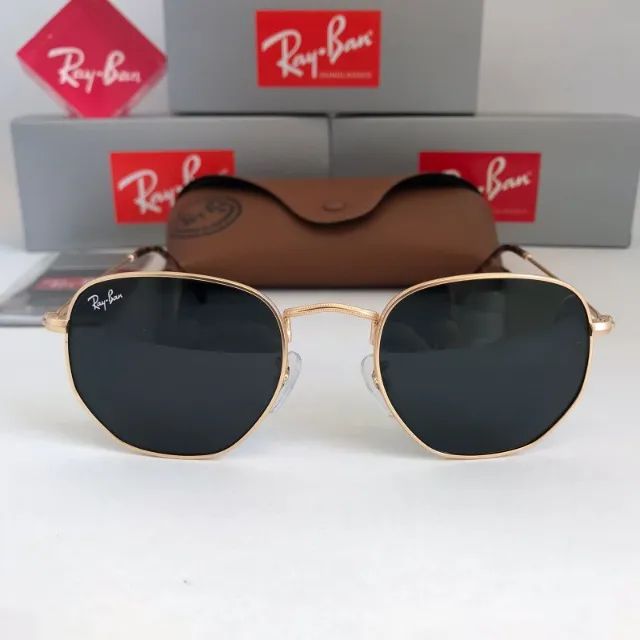 óculos de sol ray-ban hexagonal tradicional lentes de cristal - Foto 4