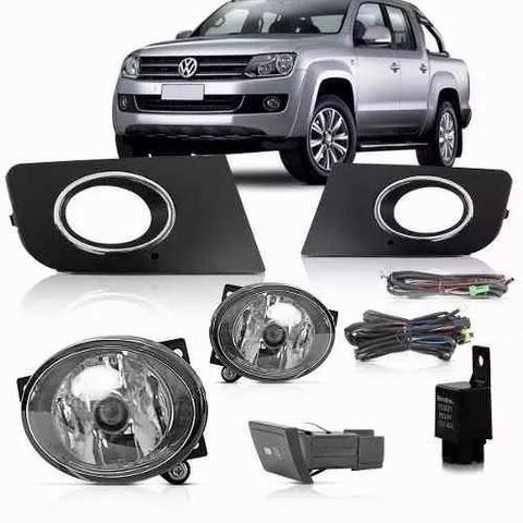 Kit Farol Milha Neblina Aro Cromado Amarok 2015 2016