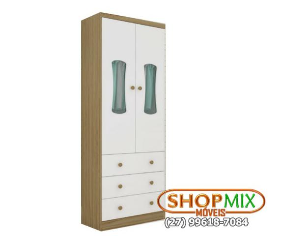 Frete Grátis* Roupeiro Infantil guarda roupas 2 portas 3 gavetas - Luna *NOVO