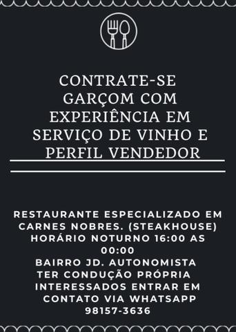 Contrata-se Garçom com experiência comprovada