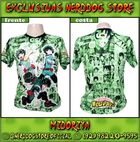 Camisa Midoriya Izuku (Deku) - Boku no Hero (My Hero Academia) - NerdDog Store