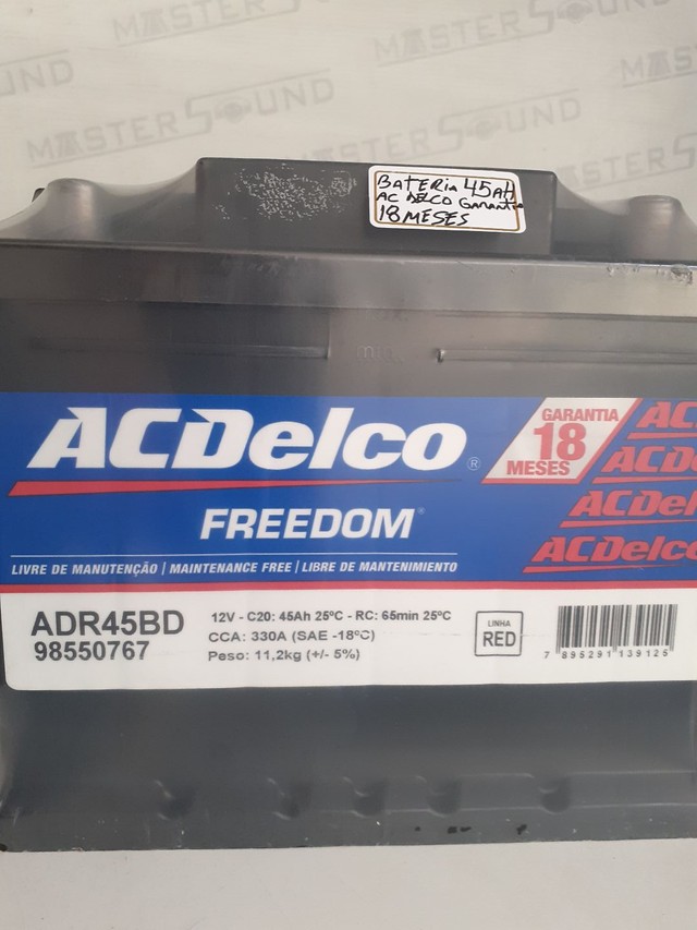 Bateria. ACDelco. 45 amperes. A base de troca. Garantia 18 meses. Nova.