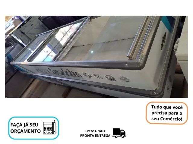 Ilha de Congelados Polar Branca Iluminação de Led 3M